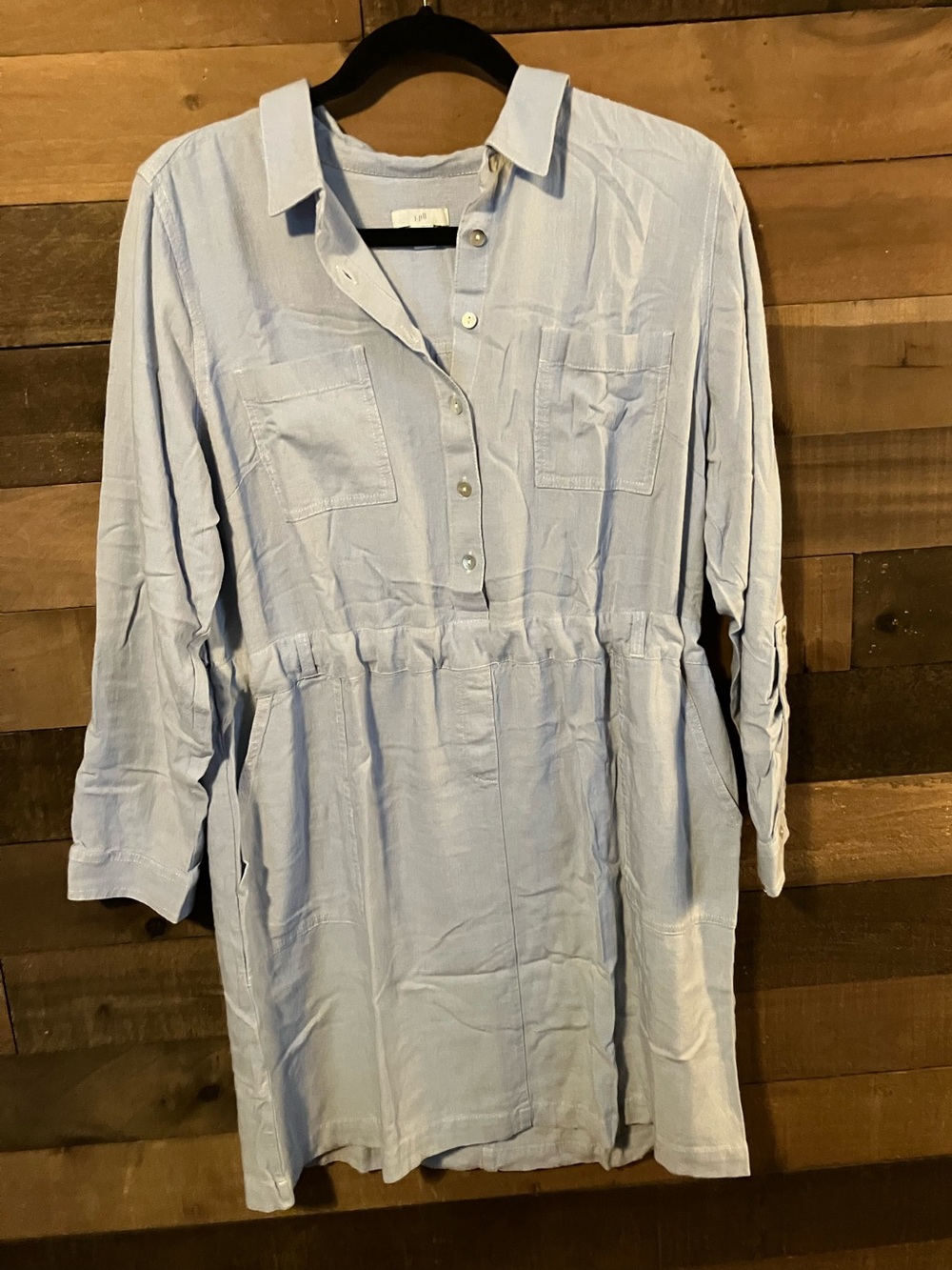 J. Jill Pale blue  linen blend shirt dress